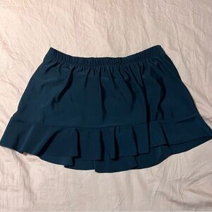 NWT Aqua Green Black Ruffle Swim Bikini Bottom Skirt Size 0X